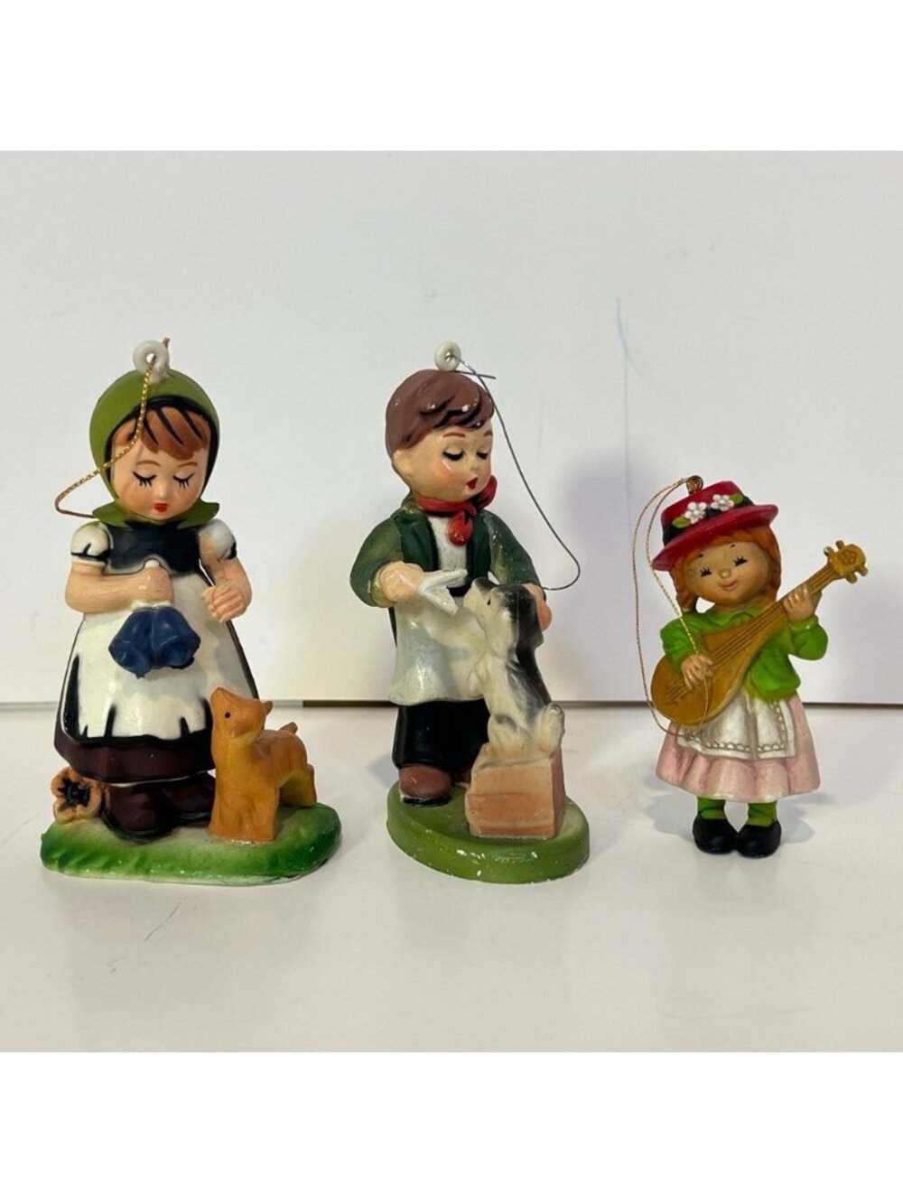Vintage Liberty Bell Hummel Christmas Tree Ornament Lot Dog Lamb Bradford Girl